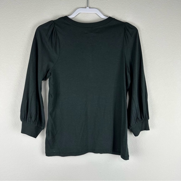 Madewell Black Avrina 3/4 Length Sleeve Top Size Small - Picture 3 of 6